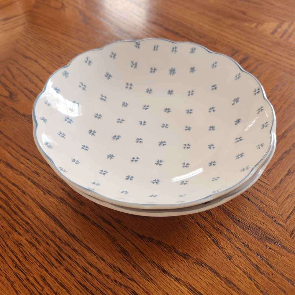 Set of Two Nikko Floral Forget Me Not Soup Bowls